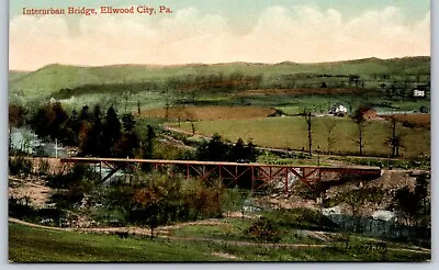 Postcard Interurban Bridge Ellwood City Pennsylvania Unposted • $9.50