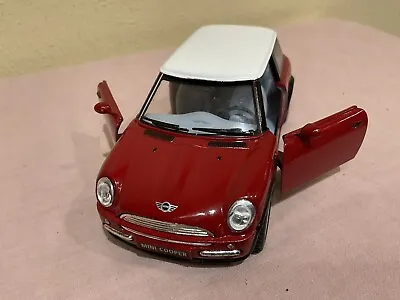 Kinsmart 1:28 Scale Red Mini Cooper Diecast Model Car Doors Open Pull Back 5” • $11.99