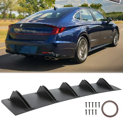 Black Rear Bumper Diffuser Shark 5 Fins Spoiler Lip Splitter For Hyundai Sonata • $39.11