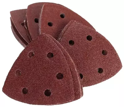 £3.29 • Buy 90mm 40 60 80 120 180 240 320 G Triangle Delta Hook And Loop 6 Hole Sanding Pads