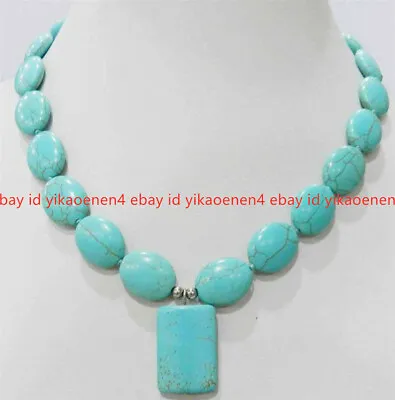 £5.99 • Buy Tibet Jewelry Ancient Tone Turquoise Beads Gemstone Pendant Necklace 18  