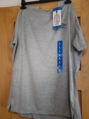 Umbro Men’s Sports T Shirt Size LARGE NEW With Tags GREY • £4.50