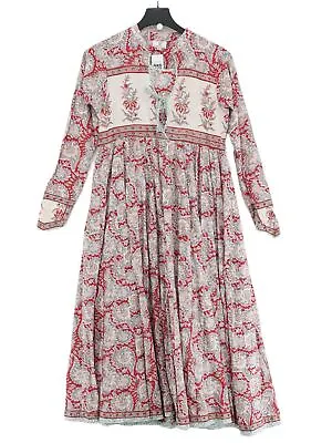 £31.75 • Buy Anokhi Women's Midi Dress S Red 100% Cotton A-Line
