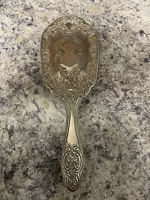 Vintage Silver  Ornate Vanity Hand-Held Hair Brush Heavy • $14.85