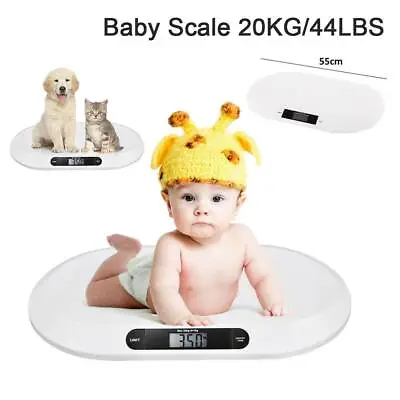 Electronic Baby Scale Baby Infant Weighing Scales 20KG Body Pet Puppies Kittens • £17.69