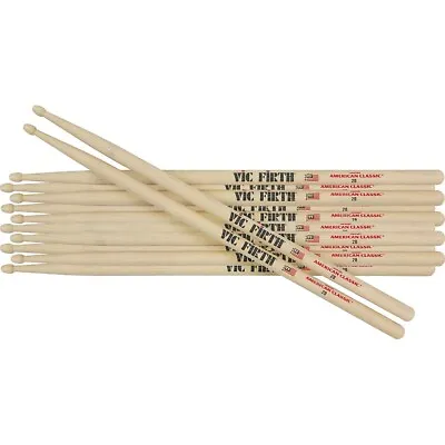 Vic Firth 6-Pair American Classic Hickory Drum Sticks Wood Classic Metal • $59.94