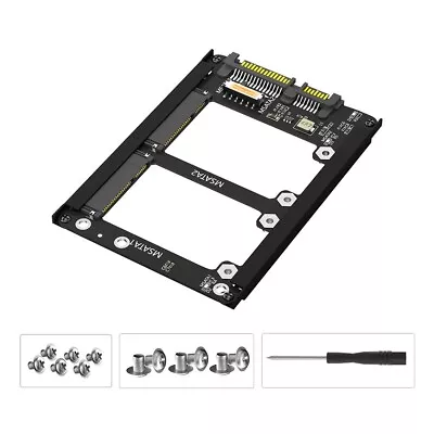 Dual  Msata  SSD To 2.5  SATA III With  Frame Bracket-Retain MSATA SSD • $10.71