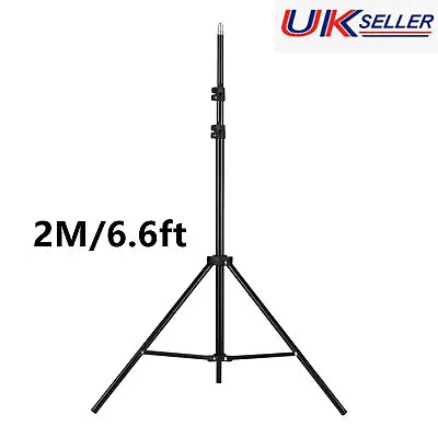 2M Telescopic Tripod Stand For Digital Camera Camcorder Phone Holder Ring Light • £9.59