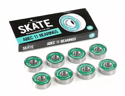 Skatewarehouse Fast Skateboard Bearings ABEC11 608z Skate Scooter Longboard X8 • £13.95