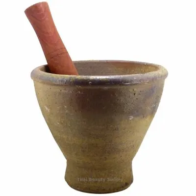 Clay Mortar And Pestle Thailand - Various Style - Papaya Salad Som Tum Krok RARE • $45.99