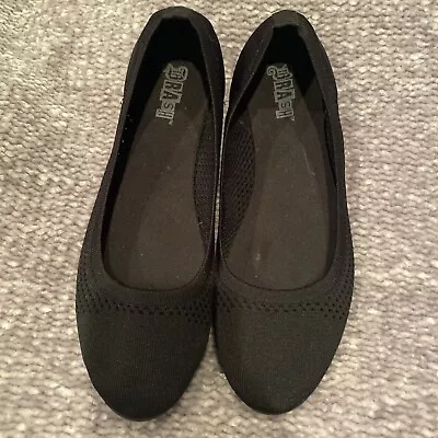 EUC Brash Women's Joy Black Slip-On Knit Ballet Flat Shoes Size 9.5 Medium • $10.99