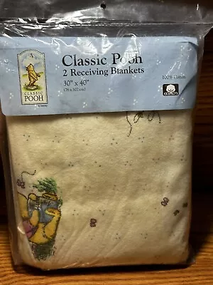 Classic Pooh Winnie The Pooh Receiving Swaddle Blanket 30x40cm Foley’s Disney BN • $59.99