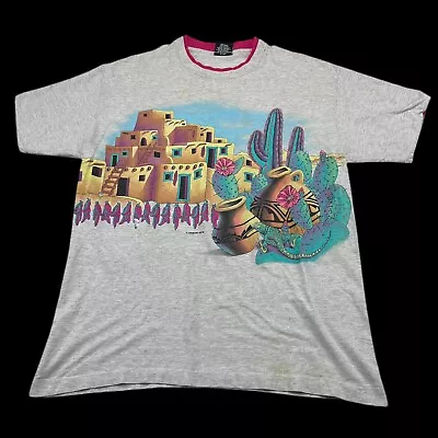 Vintage Habitat T Shirt Mens Large Signal Sports Desert Nature Cactus Pink Flaws • $19.95