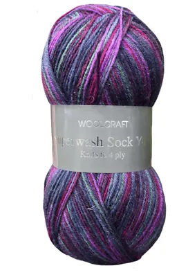 Woolcraft Superwash Sock 4 Ply Knitting Wool Yarn 100g - 46 Harlequin • £6.99