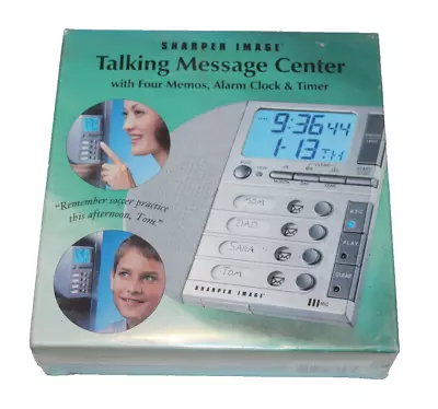 Sharper Image Talking Message Center (4 Memos Alarm Clock & Timer) NEW Sealed • $9.97