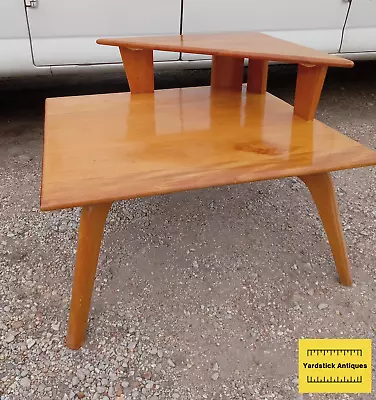 Mid Century Cherry Corner Step End Table / Side Table (SET-51) • $539.10