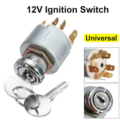 12V 4 Position Ignition Lock Cylinder Switch With 2 Keys For Car Boat Motorcycle • $12.21