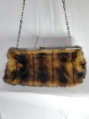 Terry Lewis Classic Luxuries Faux Fur Mink Purse Fuzzy Elegant Handbag Vintage • $45