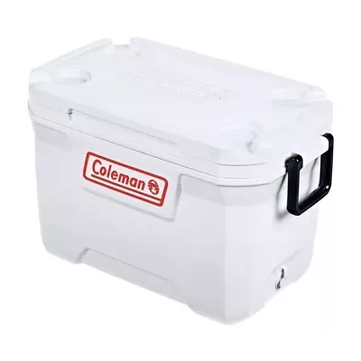 52qt Camping Hiking Fishing Marine Hard Ice Chest Cooler With Cup Holder White • $49.99