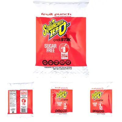 $48.02 • Buy Sqwincher Zero Qwik Stik Sugar Free, Fruit Punch, .11 0z Pack Of 50
