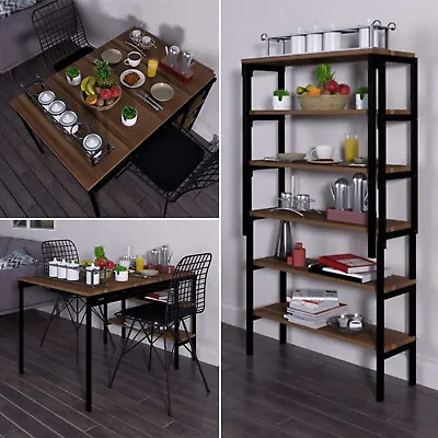 Folding Wall Mounted Murphy Dining Kitchen Table Converts To 6-Tier Wall Shelf • $339.95