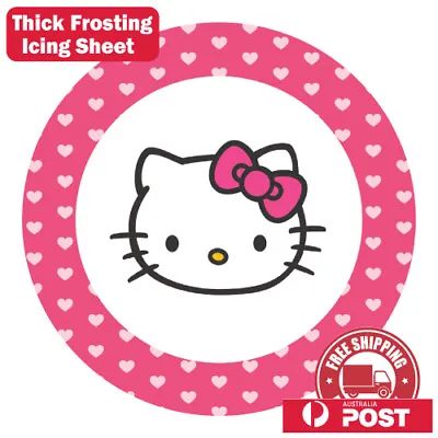 Hello Kitty Edible Image Cake Topper Round Frosting Icing Party Decoration • $12.95