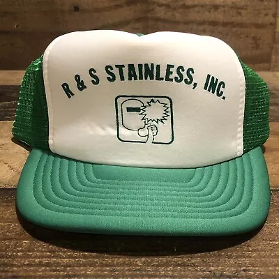 Vintage R&S Stainless Hat Snapback Trucker Cap Mens Pigeon Falls Wisconsin 90s • $30.88