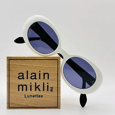 Alain Mikli Sunglasses Ladies Oval White Black Mikli Par Mikli Model 7124 • £141.76