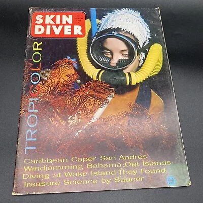 Skin Diver Magazine 1960s August 1965 Tropicolor San Andres Wake Island Treasure • $8.79