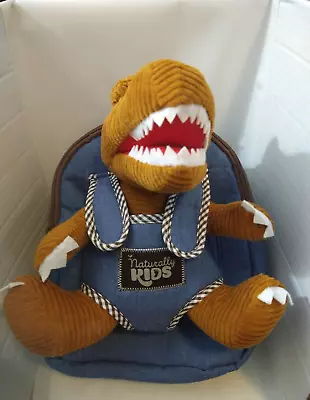 Toddler Backpack With Corduroy Mini Brown T Rex Dinosaur Stuffed Animal. • $25