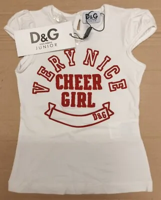 D&G Junior Dolce & Gabbana (Size: 2) Kids Girls T-Shirt (White) - NEW AUTHENTIC  • £20