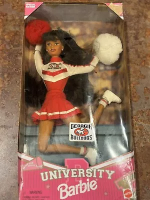 1996 Vintage University Of Georgia Bulldogs Cheerleader Barbie-red & White • $50