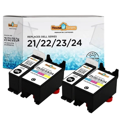 $24.99 • Buy New 4 Pack Series 21 22 23 24 Cartridges For Dell V313 V313w V515w V715w Printer