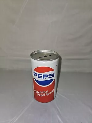 Vintage Pepsi Cola Can Coin Piggy Bank Made In The USA Catch That Pepsi Spirit • $18