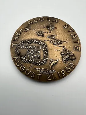 1959 Official Hawaii Statehood Bronze Medal Medallic Art Co (MACO) • $52