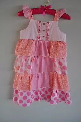 Naartjie Dress Girls Size 8 Pink Tiered Summer Dress  • $12