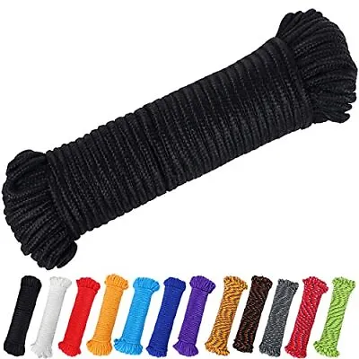 Perkhomy 90 Ft 1/4 Inch 7Mm Nylon Poly Rope Flag Pole Polypropylene Clothes Li • $9.37