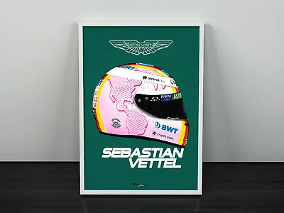 Sebastian Vettel F1 2021 Helmet Print Aston Martin - Scuderia GP • $14.93