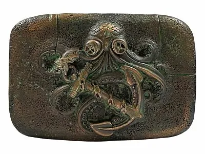 Unique 3D Old Copper Vintage Buckle Octopus Boat Anchor Engraved Belt Buckles • $15.95