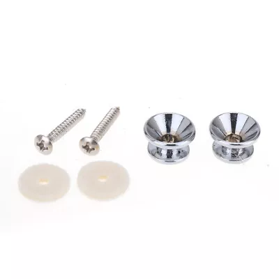 Musiclily Pro 2 Pieces Chrome Metal Strap Button For Fender Acoustic Guitar Bass • $22.07