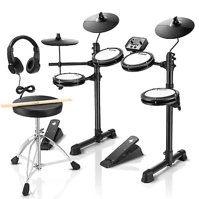 Donner DED-80 Electric Drum Set Quiet Mesh Pad Electronic Drum Kit With Throne • $199.99