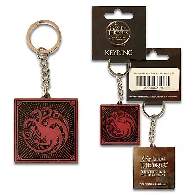 Official Game Of Thrones Targaryen Dragon Black & Red Keyring GoT Merchandise • £5.98