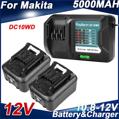2XBattery+Charger Set 5.0Ah BL1051B 1040B BL1021B DC10WD For Makita 12V 10.8v • $107.06
