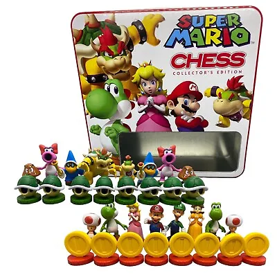 Super Mario Chess Collector's TIN Edition Board Game 2010 - Complete 32 Pieces • $29.49