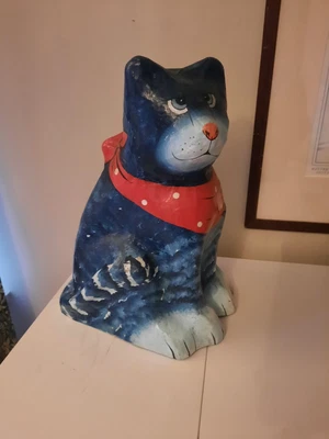 £15 • Buy Vintage Papier Mache Painted Cat
