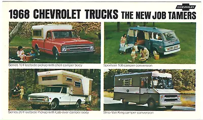 1968 Chevy TRUCKS 4 Models - 2 Pickups Sportvan Step-Van: Original Postcard • $11.85