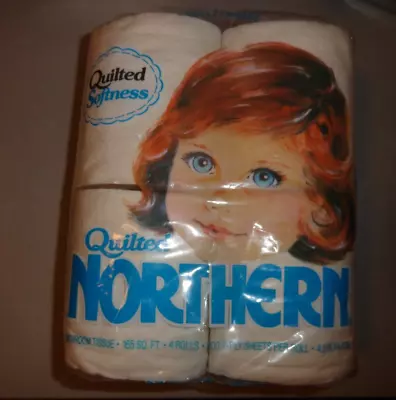 1986 VINTAGE 4 Roll QUILTED NORTHERN WHITE BATHROOM TISSUE-TOILET PAPER • $24