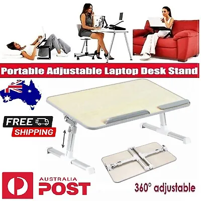 $37.99 • Buy Foldable Desk Laptop Stand Portable Table Adjustable Cup Slot Computer Bed Study