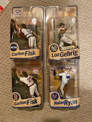 Mcfarlane MLB Cooperstown Series 8 - Carlton Fisk Lou Gehrig & Nolan Ryan • $160