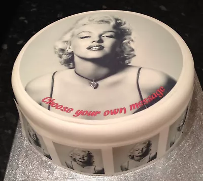 Marilyn Monroe 01 Pre-cut Edible Icing Cake Topper Or Ribbon • £5.45